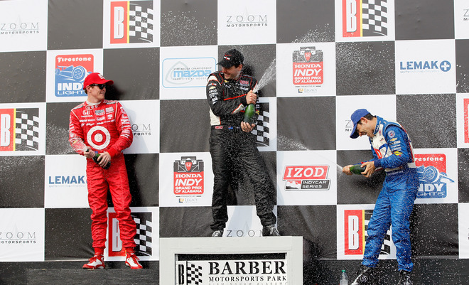 IndyCar, 2012 Honda Indy Grand Prix of Alabama, подиум: Пауэр, Диксон, Кастроневеш