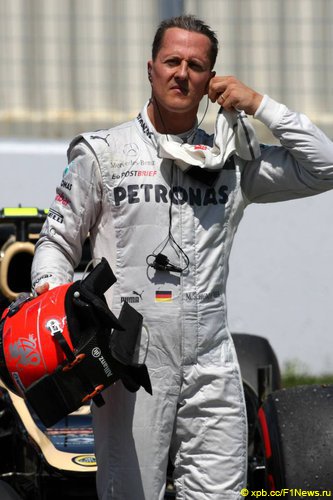 Formula-1, Гран При Канады 2012, обиженный на механиков Михаель Formula-1, Гран При Канады 2012, обиженный на механиков Михаель