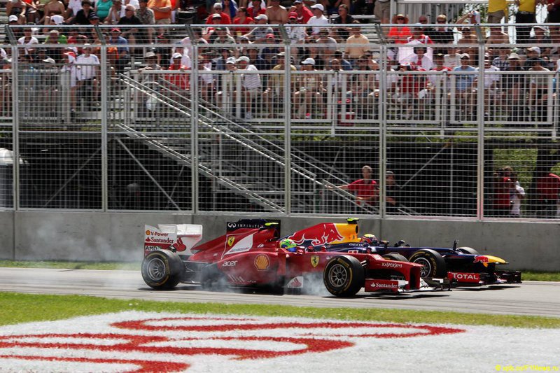 Formula-1, Гран При Канады 2012, Борьба Массы с Веббером Formula-1, Гран При Канады 2012, Борьба Массы с Веббером