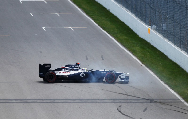 Pastor Maldonado spin during Canadian Grand Prix in 2012.