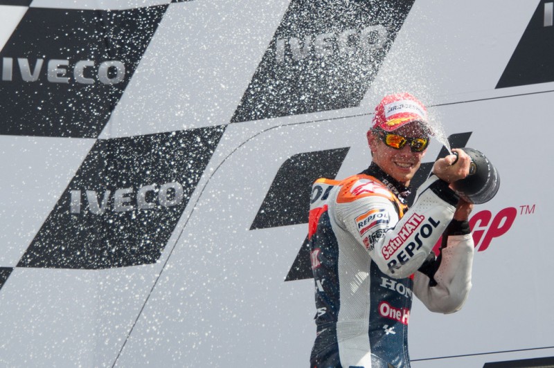 MotoGP, 2012 Iveco TT Assen, Casey Stoner on podium.