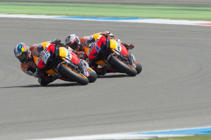 MotoGP, 2012 Iveco TT Assen, Casey Stoner and Dani Pedrosa from Repsol Honda Team.