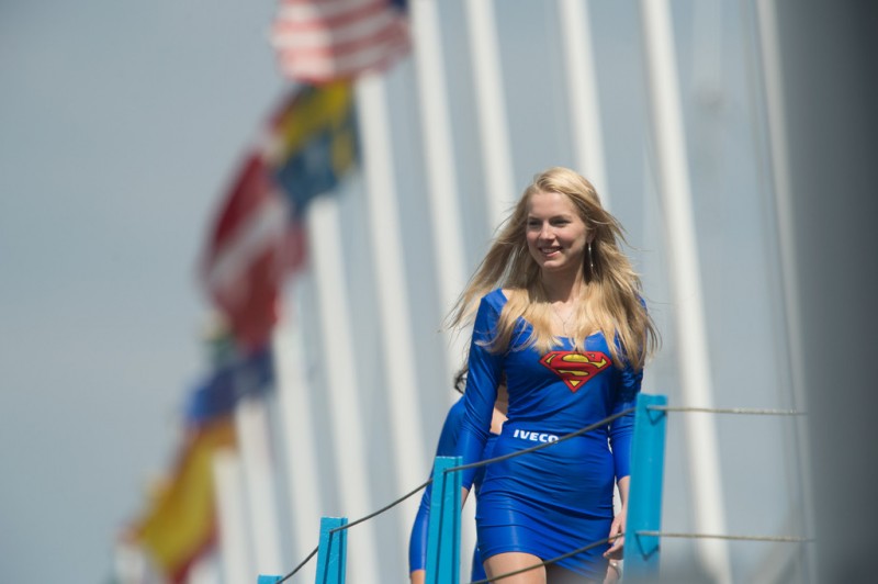 MotoGP, 2012 Iveco TT Assen, Grid Girl in blue dress.