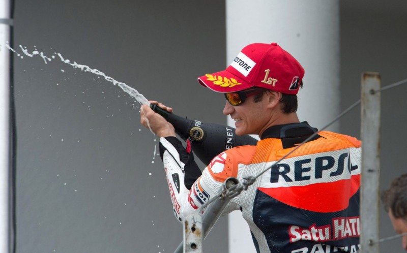 MotoGP, 2012 eni Motorrad Grand Prix Deutschland, Dani Pedrosa and podium champange.