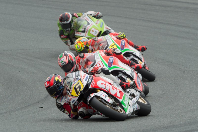MotoGP, 2012 eni Motorrad Grand Prix Deutschland, Valentino Rossi and Stefan Bradl fighting for position.