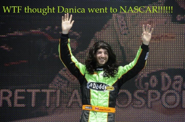 James Hinchcliffe as Danica Patrick.