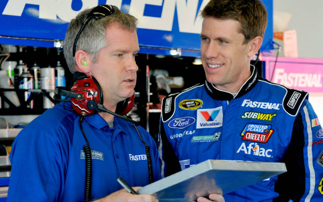 Ford #99 crew chief Bob Osborne & Carl Edwards