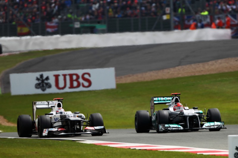 Formula-1, Гран При Великобритании 2012, Михаэль Шумахер и Камуи Кобаяши