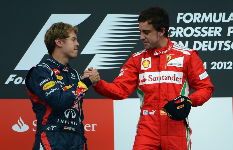 Formula-1, Гран При Германии 2012, Себастьян Феттель и Фернандо Алонсо