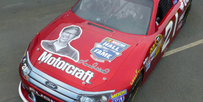Leonard Wood's likeness is on display at Indianapolis - Brickyard 2012 race to honor him for his Hall of Fame induction