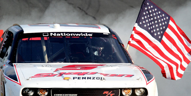 Brad Keselowski shows off his American pride after every victory