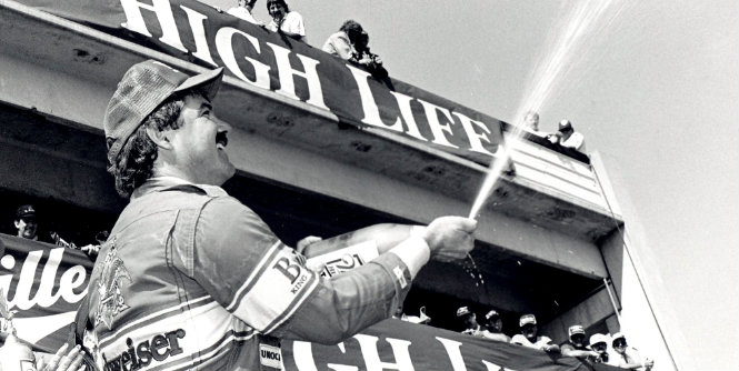 Terry Labonte celebrates his 1989 win at Pocono. He led for 39 laps and took home $54,807. (Getty) 