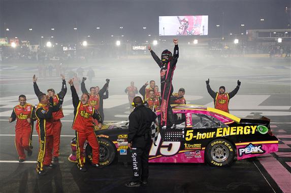 Clint Bowyer saved just enough fuel to win Saturday's 