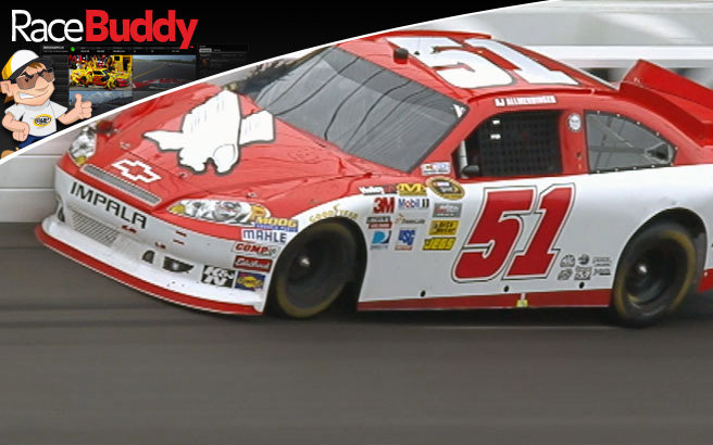AJ Allmendinger's promising weekend has gone by the wayside after he blew a tire and smacked the wall at Kansas.