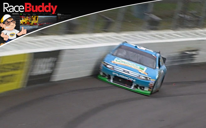 Aric Almirola's smack into the wall didn't do Jimmie Johnson any favors, who had pitted under green and now finds himself in back of the pack.