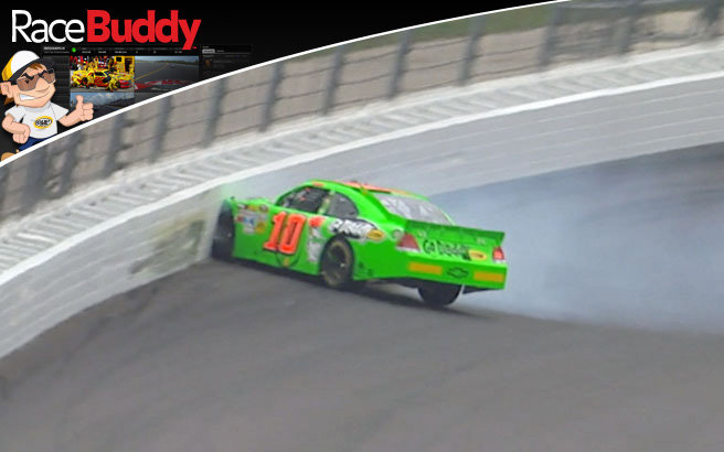 Danica Patick took issue with Landon Cassill with a nudge but she took the worse of the contact as she spun up into the wall ... and the garage.