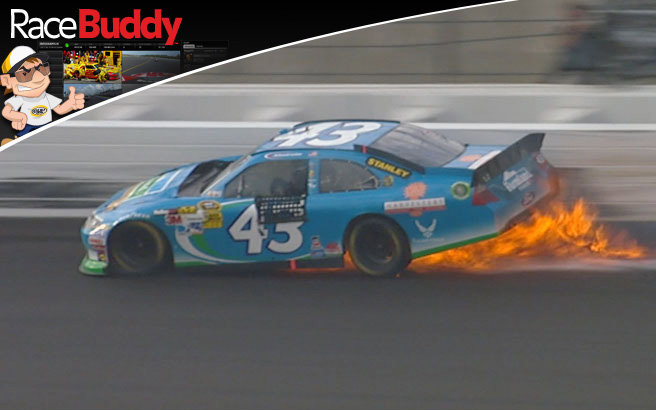 An eventful day at Kansas is over for Aric Almirola, who has both led for several laps and been in a handful of incidents, the latter ending his race.