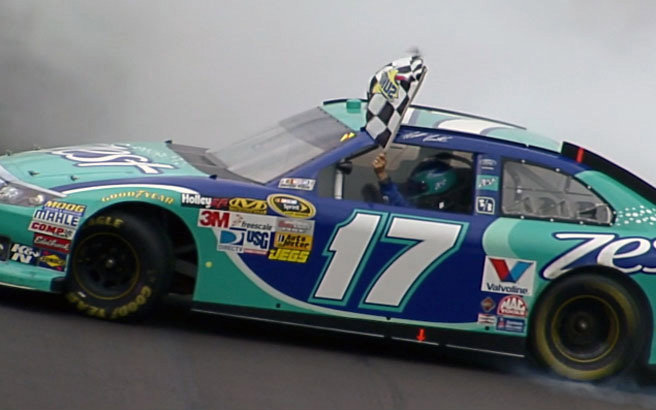 Matt Kenseth survived a caution-filled day at Kansas to win for the second time in the first six Chase races this season. Brad Keselowski maintained his points lead.