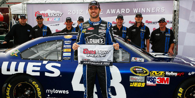 Johnson on M'ville pole, in position to take charge - Jimmie Johnson has turned a pole win into a race win nine times in his career. 