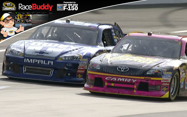 It's been a rotating hot seat in the lead at the Tums Fast Relief 500 at Martinsville. Clint Bowyer is the man, now.