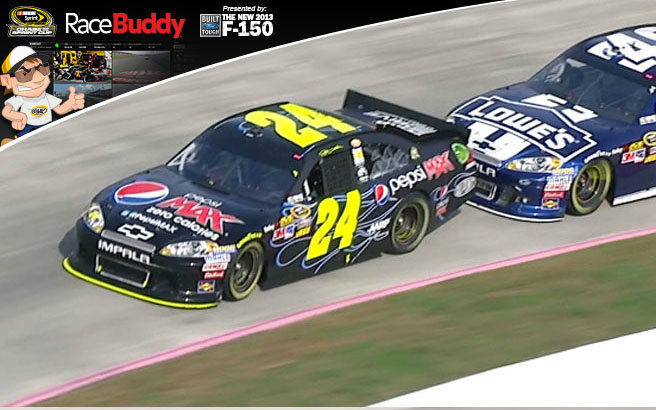 It's been a rotating hot seat in the lead at the Tums Fast Relief 500 at Martinsville, and the battle between Jeff Gordon and Jimmie Johnson is on fire.