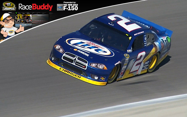 Brad Keselowski needs to make up some positions on the race track at Texas to keep pace with points leader Jimmie Johnson, who is out front.