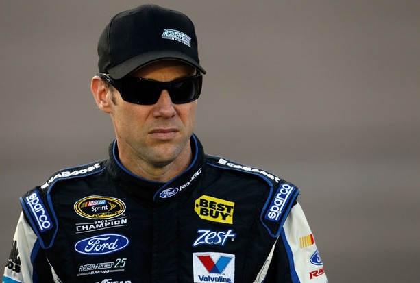 AVONDALE, AZ - NOVEMBER 09: Matt Kenseth, driver of the #17 Ford EcoBoost Ford, stands on the grid during qualifying for the NASCAR Sprint Cup Series AdvoCare 500 at Phoenix International Raceway on November 9, 2012 in Avondale, Arizona.