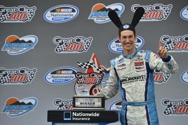 November 10th, 2012, Avondale, Arizona, USA Joey Logano in Victory Lane during the Great Clips 200 race at Phoenix 