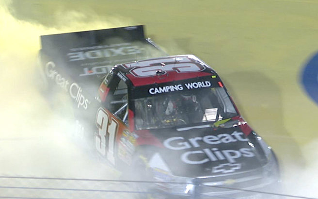 Buescher wins first title - Cale Gale won the season finale at Homestead on Friday night but James Buescher won the bigger prize by finishing 13th and capturing the Camping World Trucks Series championship.