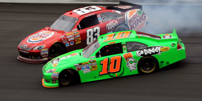 Patrick's retaliation message backfires. Failed wreck attempt leaves Danica in garage, Cassill on way to career-best finish. Danica Patrick's eighth Sprint Cup Series start ended in dramatic fashion after she wrecked at Kansas.