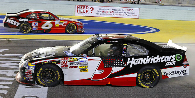 Smith tops in return as Stenhouse Jr. clinches title - Race winner Regan Smith and Nationwide champion Ricky Stenhouse Jr. shared the spotlight in the finale at Homestead.