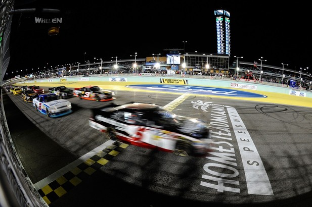 Regan Smith drives the #5 HendrickCars.com Chevrolet during the NASCAR Nationwide Series Ford EcoBoost 300 at Homestead
