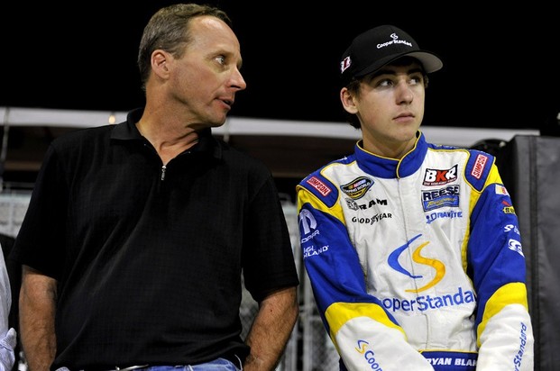 Dave Blaney and Ryan Blaney during the Ford EcoBoost 200 race at Homestead