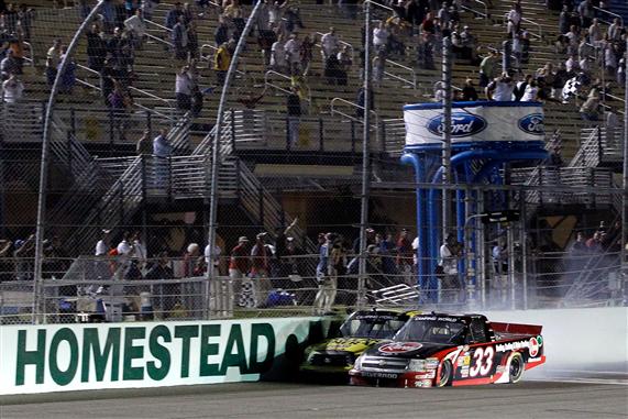Cale Gale earned his first NASCAR win by barely one-hundredth of a second over Kyle Busch in Friday's 