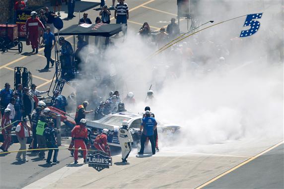 2012 Season in Review: Mark Martin walked away unhurt from a dangerous crash at the pit road opening at Michigan International Speedway during the 