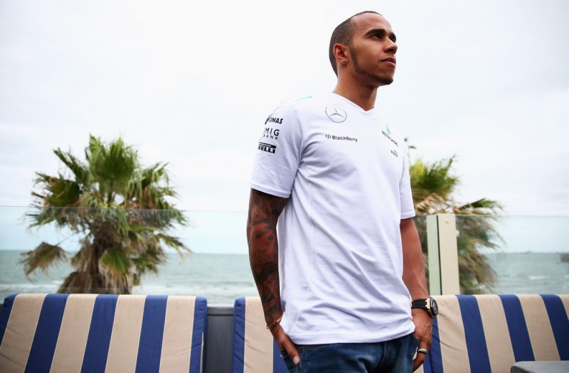 Lewis Hamilton of Great Britain as new Mercedes GP driver before his first GP in German based team.