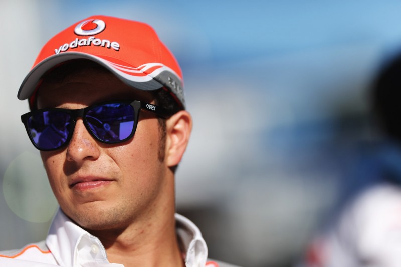 Sergio Perez of Mexico and McLaren is interviewed by the media during previews to the Australian Formula One Grand Prix at the Albert Park Circuit on March 14, 2013 in Melbourne, Australia.