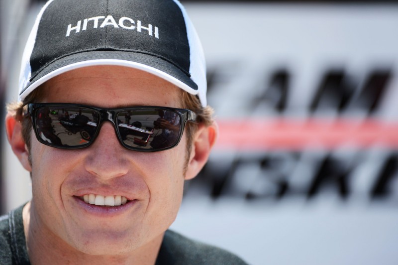 Ryan Briscoe of Australia, driver of the #2 Hatachi Team Penske Chevrolet Dallara, looks on during practice for the IZOD IndyCar Series Firestone 550 at Texas Motor Speedway on June 8, 2012 in Fort Worth, Texas. 