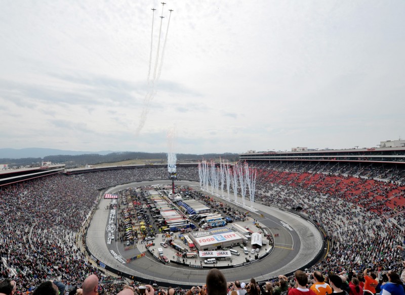T-34 Mentors flyover the track during the national anthem prior to the NASCAR Sprint Cup Series Food City 500 at Bristol Motor Speedway on March 17, 2013 in Bristol, Tennessee. 