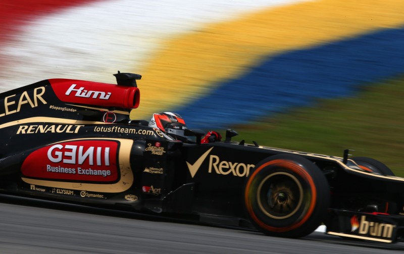 Kimi Raikkonen of Finland and Lotus drives during practice for the Malaysian Formula One Grand Prix at the Sepang Circuit on March 22, 2013 in Kuala Lumpur, Malaysia.