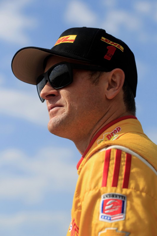 Ryan Hunter-Reay, driver of the DLH Andretti Autosport Dallara Chevrolet, looks on prior to practice for the IZOD IndyCar Series Honda Grand Prix of St Petersburg on March 22, 2013 in St Petersburg, Florida.
