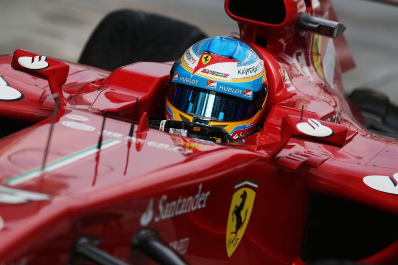 Fernando Alonso of Spain and Ferrari drives down the pitlane during qualifying for the Malaysian Formula One Grand Prix at the Sepang Circuit on March 23, 2013 in Kuala Lumpur, Malaysia.