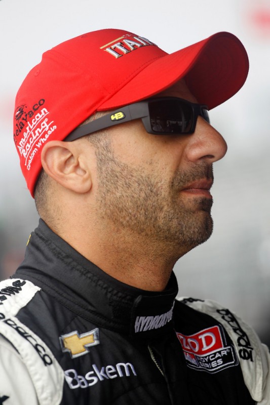 Tony Kanaan of Brazil, driver of the #11 Hydroxycut KVRT-SH Racing Dallara Chevrolet stands on pit lane prior to practice for the IZOD IndyCar Series Honda Grand Prix of St Petersburg on March 23, 2013 in St Petersburg, Florida. 