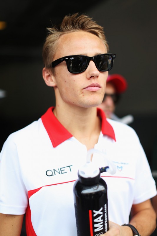 Max Chilton of Great Britain and Marussia attends the drivers parade before the Malaysian Formula One Grand Prix at the Sepang Circuit on March 24, 2013 in Kuala Lumpur, Malaysia. 