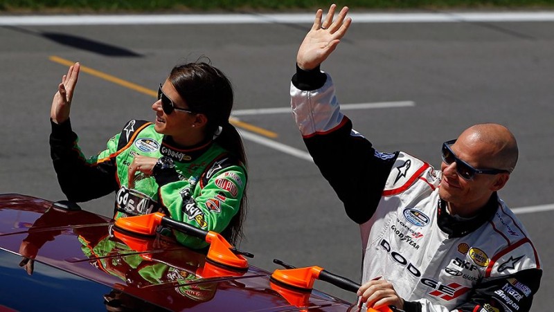 Villeneuve adds spark to combustible Sonoma.
Former Indianapolis 500 winner has been known to drive aggressively in NASCAR competition.
Photo: JV and Danica Patrick at Nationwide race.
