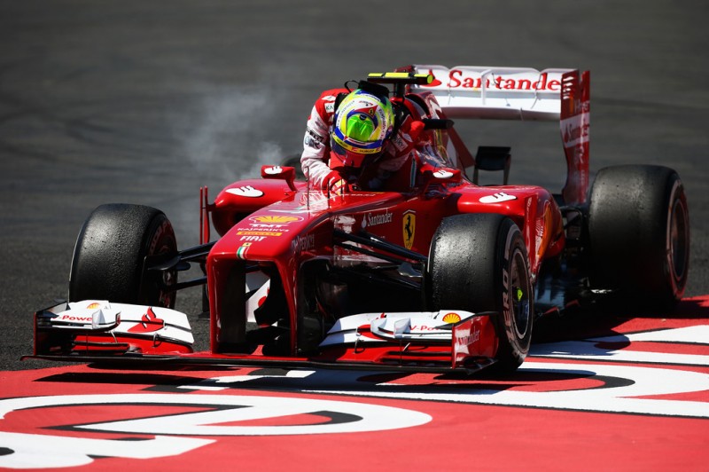 Felipe Massa of Brazil and Ferrari retires early during the German Grand Prix at the Nuerburgring on July 7, 2013 in Nuerburg, Germany. 
