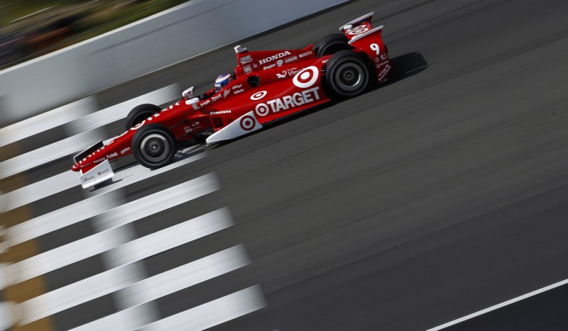 Scott Dixon of New Zealand drives the #9 Target Chip Ganassi Racing Honda during practice for the Pocono INDYCAR 400 at Pocono Raceway on July 6, 2013 in Long Pond Pennsylvania. 