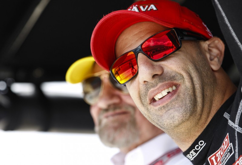 Tony Kanaan of Brazil, driver of the #11 Sunoco "Turbo" KVRT-SH Racing Chevrolet looks on dduring qualifying for the Pocono INDYCAR 400 at Pocono Raceway on July 6, 2013 in Long Pond, Pennsylvania. 