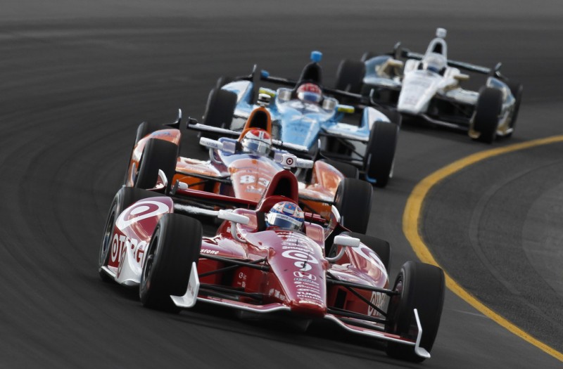 Scott Dixon of New Zealand drives the #9 Target Chip Ganassi Racing Honda during practice for the Pocono INDYCAR 400 at Pocono Raceway on July 6, 2013 in Long Pond, Pennsylvania.