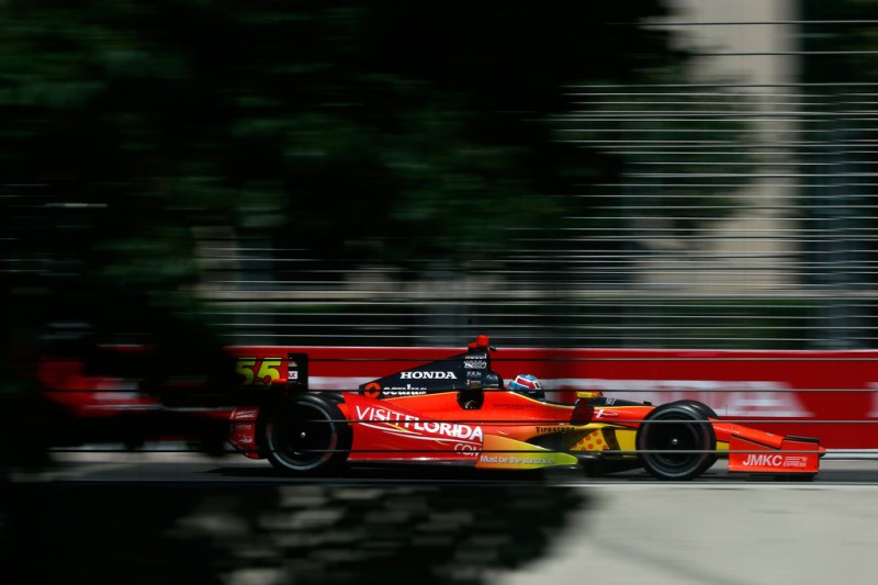 Tristan Vaultier of France drives the #55 Schmidt Peterson Motorsports during practice for the IZOD INDYCAR Series Honda Indy Toronto on July 12, 2013 in Toronto, Canada. 